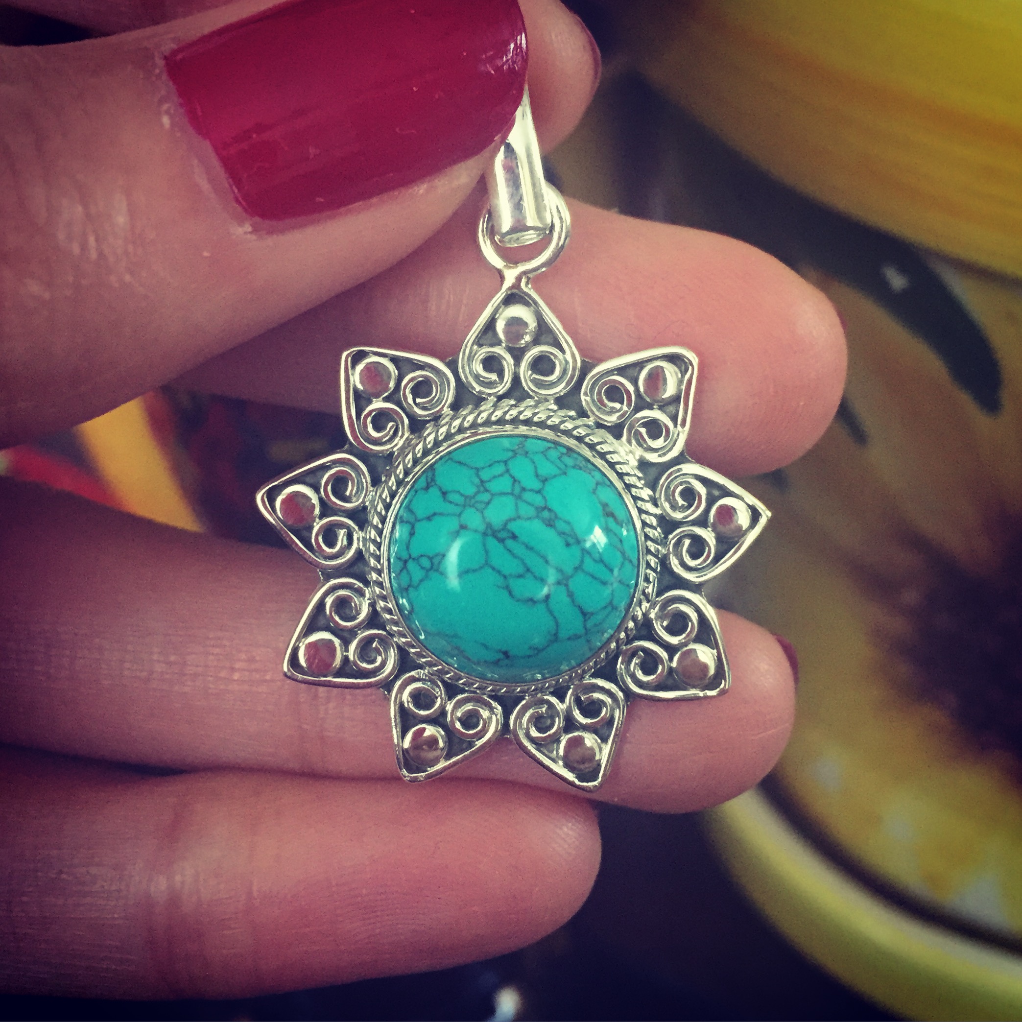 Turquoise 925 Sterling Silver pendant