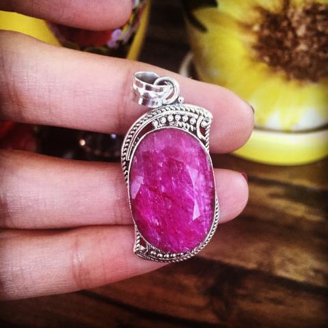 Ruby 925 Sterling Silver pendant