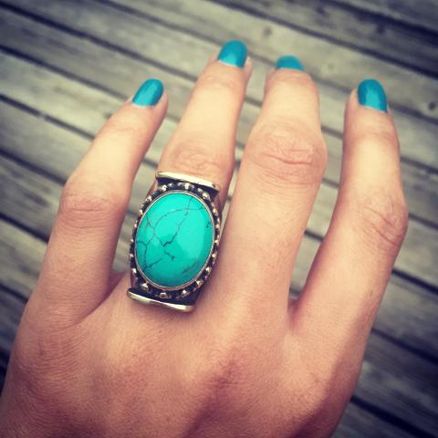 Turquoise Silver Plated Ring