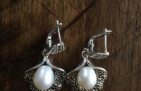 Pearl shell sterling silver jewelry set