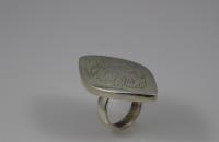 Ancient helicopter plain sterling silver ring