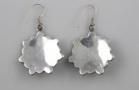 Helianthus flower plain sterling silver earrings