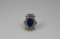 Sterling silver ring with lapis semi precious stone
