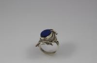 Sterling silver ring with lapis semi precious stone