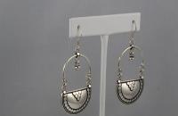 Love mirror plain sterling silver earrings