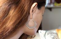 Moon shine plain sterling silver earrings