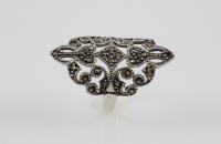 Marcasite only roman guard sterling silver ring