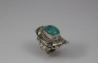 Garden sterling silver ring with turquoise semi precious stone