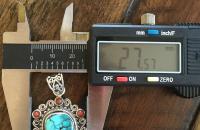 Turquoise Sterling Silver pendant with measurements